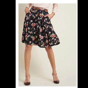 ModCloth Bookstore’s Best Black Floral Skirt